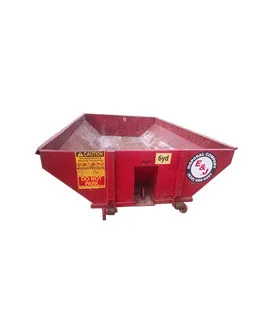 Front view of red 6 Yard Dumpster Rental