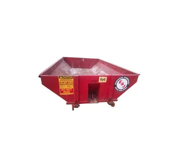 Front view of red 6 Yard Dumpster Rental