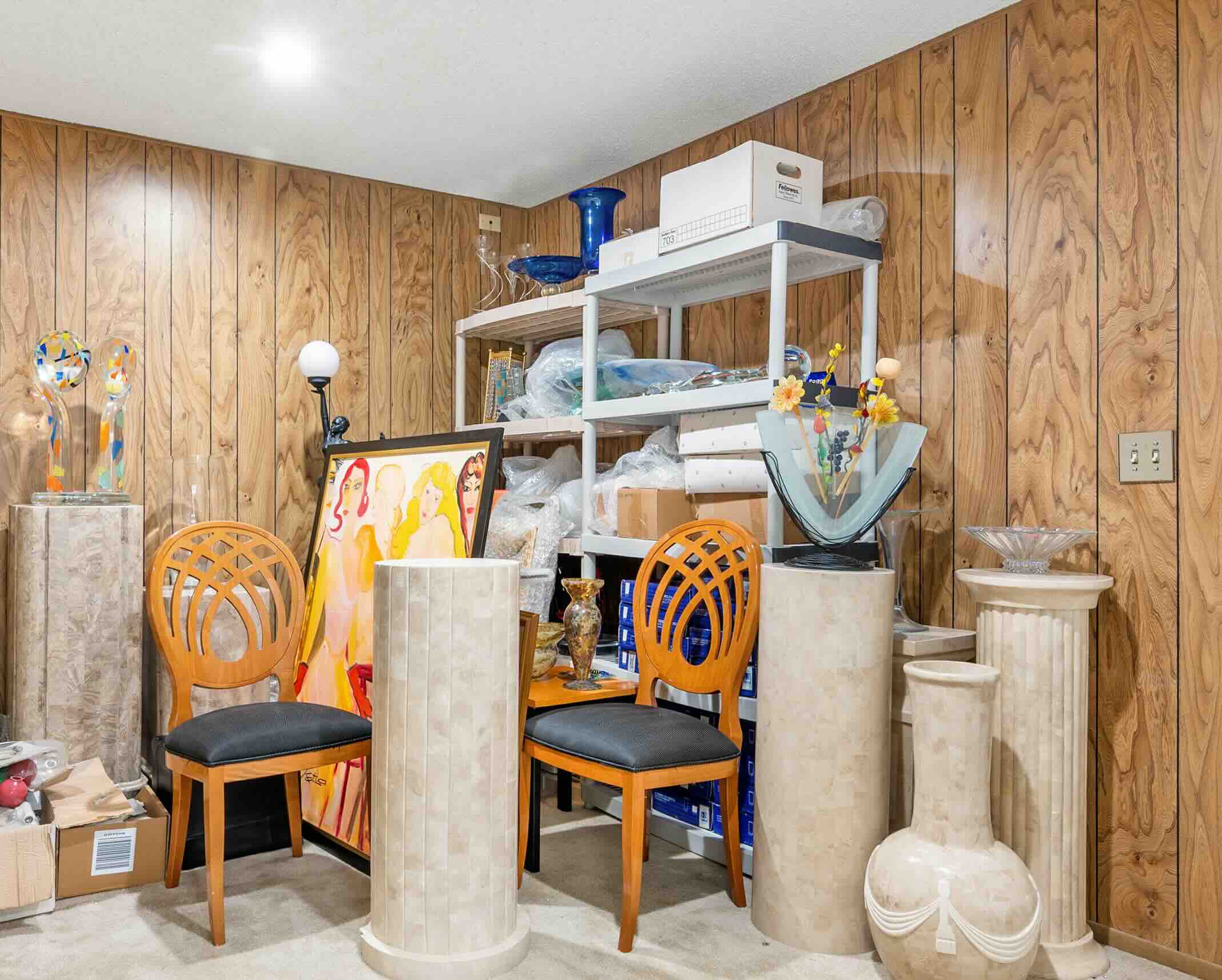 A photo of a basement prior to a clean out project.