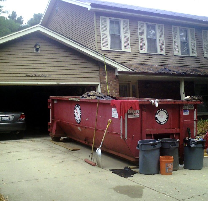 A photo of a home project being completed with the help of a dumpster rental from E&J Disposal.