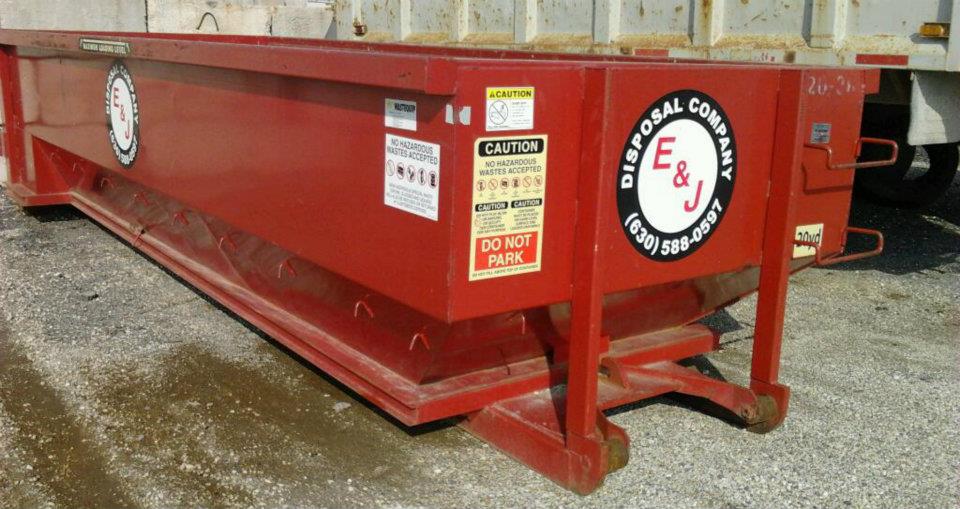 A photo for a 20 yard dumpster that is being used for a project.