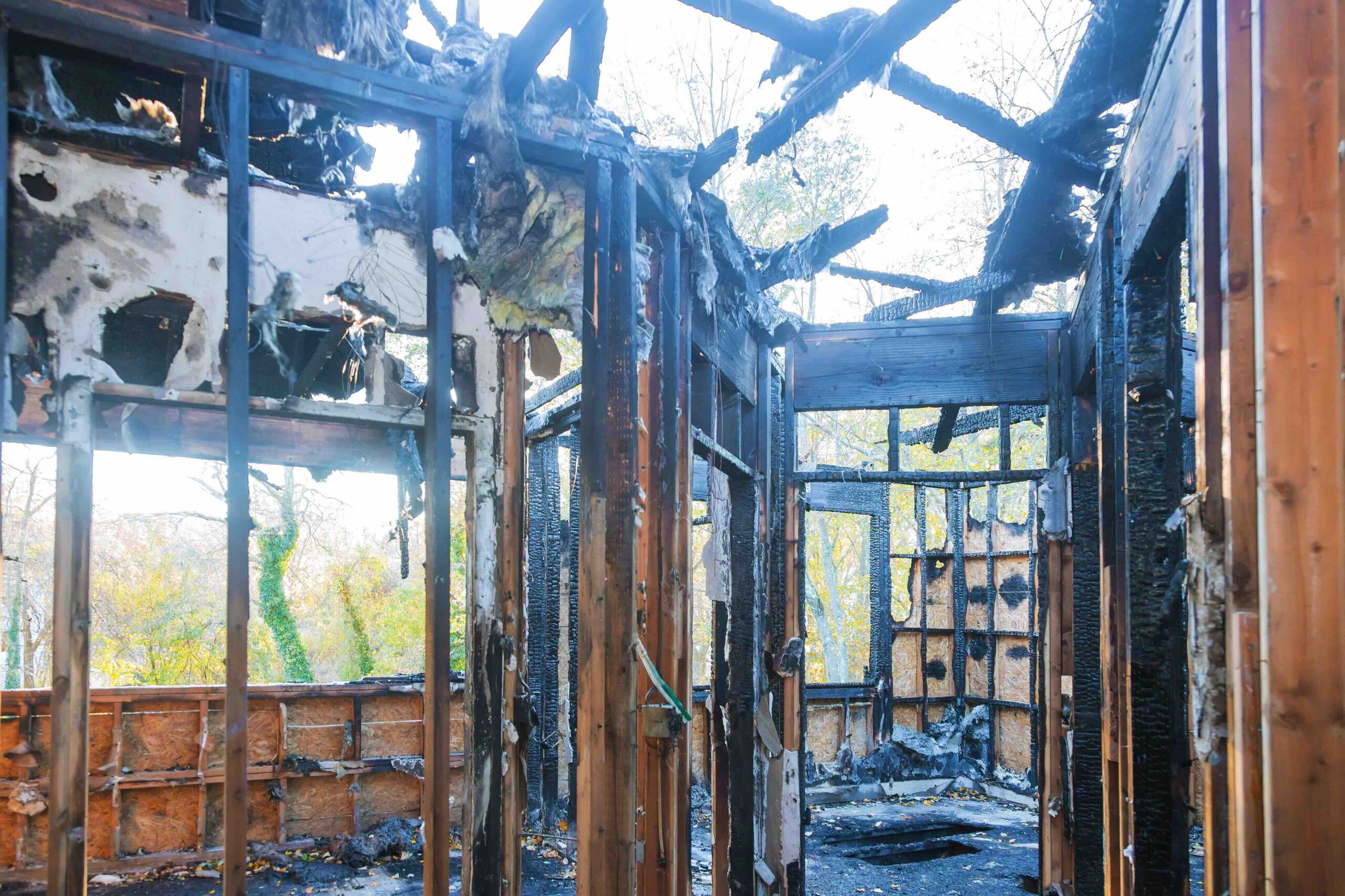 A photo of a home in need of fire damage restoration in Illinois.